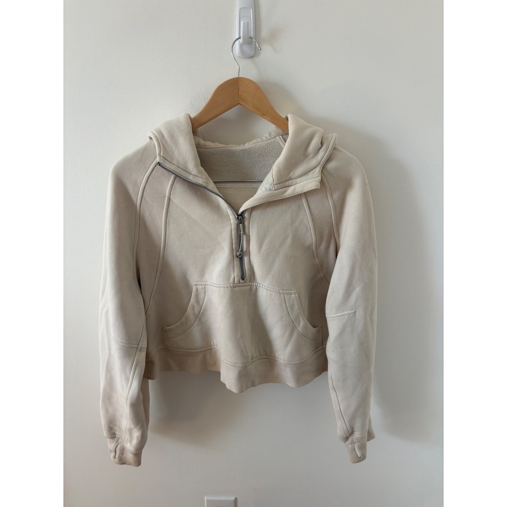 Lululemon Scuba Oversized Half-Zip Hoodie Cream Beige XS/S LW3DM4S